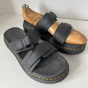 Dr. Martens Chilton Black Hydro Leather Sandals – Size 10 US